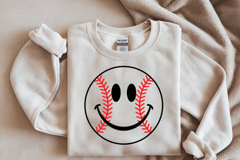 Baseball Happy Face SVG, PNG, Baseball, Baseball Fan, Baseball Face, Baseball Smile SVG DesignDestine 