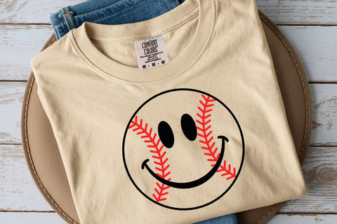 Baseball Happy Face SVG, PNG, Baseball, Baseball Fan, Baseball Face, Baseball Smile SVG DesignDestine 