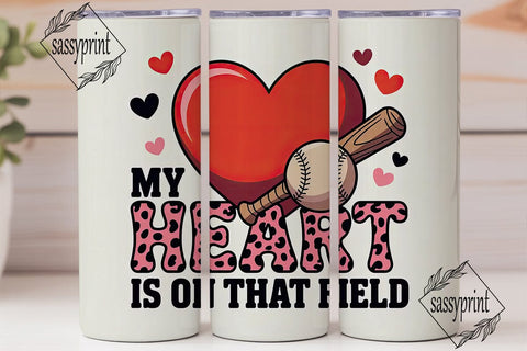 Baseball Heart 20oz Tumbler Wrap Sublimation sassyprint 