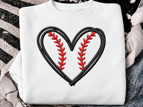 Baseball Heart Embroidery Design, Baseball Love Machine Embroidery File, Sports Mom Heart, 4 Size Embroidery/Applique DESIGNS DesignDestine 