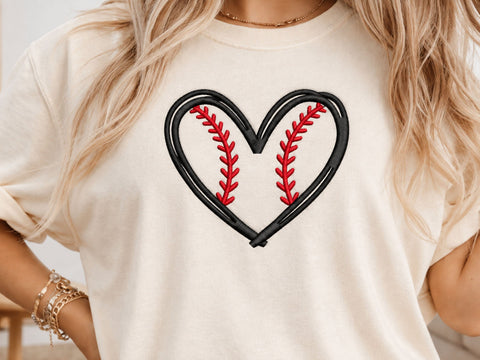 Baseball Heart Embroidery Design, Baseball Love Machine Embroidery File, Sports Mom Heart, 4 Size Embroidery/Applique DESIGNS DesignDestine 