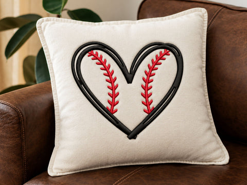 Baseball Heart Embroidery Design, Baseball Love Machine Embroidery File, Sports Mom Heart, 4 Size Embroidery/Applique DESIGNS DesignDestine 