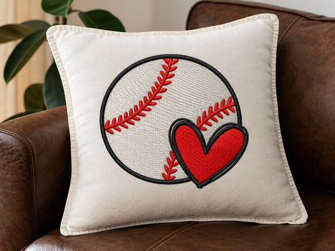 Baseball Heart Embroidery Design, Sports Love Machine Embroidery File, Game Day Sports Embroidery, 4 Size Embroidery/Applique DESIGNS DesignDestine 