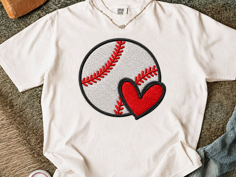 Baseball Heart Embroidery Design, Sports Love Machine Embroidery File, Game Day Sports Embroidery, 4 Size Embroidery/Applique DESIGNS DesignDestine 