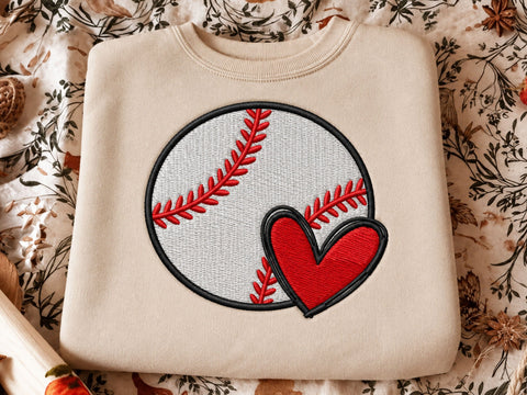 Baseball Heart Embroidery Design, Sports Love Machine Embroidery File, Game Day Sports Embroidery, 4 Size Embroidery/Applique DESIGNS DesignDestine 