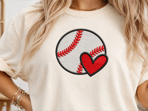 Baseball Heart Embroidery Design, Sports Love Machine Embroidery File, Game Day Sports Embroidery, 4 Size Embroidery/Applique DESIGNS DesignDestine 