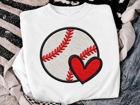 Baseball Heart Embroidery Design, Sports Love Machine Embroidery File, Game Day Sports Embroidery, 4 Size Embroidery/Applique DESIGNS DesignDestine 