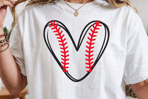 Baseball Heart Svg, Baseball Stitch, Baseball T-shirt, Baseball Cheer Mom, Doodle Heart SVG DesignDestine 