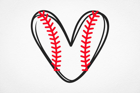 Baseball Heart Svg, Baseball Stitch, Baseball T-shirt, Baseball Cheer Mom, Doodle Heart SVG DesignDestine 