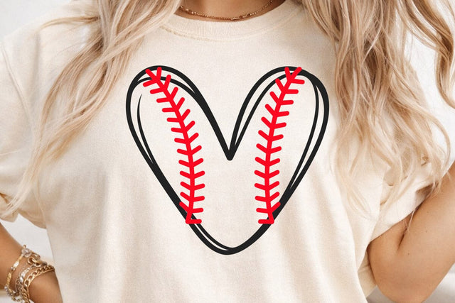 Baseball Heart Svg, Baseball Stitch, Baseball T-shirt, Baseball Cheer Mom, Doodle Heart SVG DesignDestine 