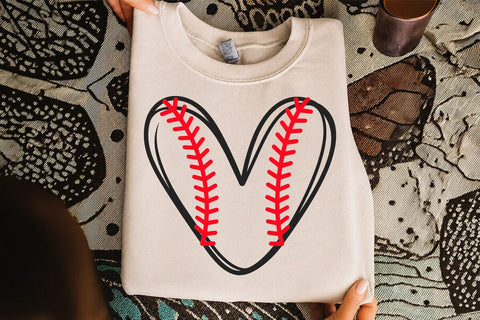 Baseball Heart Svg, Baseball Stitch, Baseball T-shirt, Baseball Cheer Mom, Doodle Heart SVG DesignDestine 