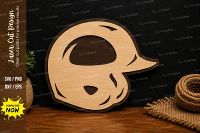 Baseball Helmet Laser Cut SVG File SVG Regulrcrative 