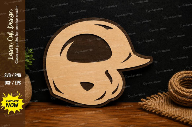 Baseball Helmet Laser Cut SVG File SVG Regulrcrative 