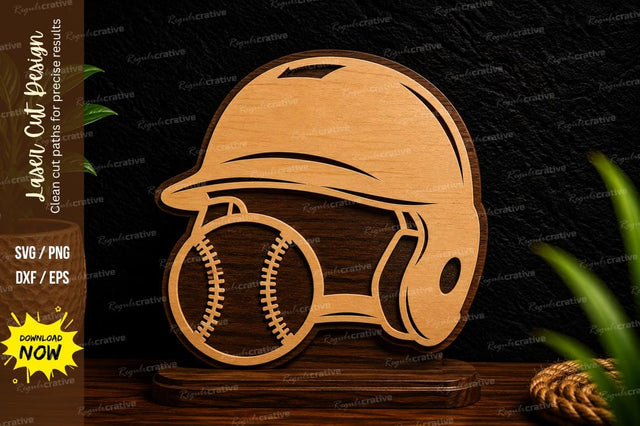 Baseball Helmet Ornament Laser Cut SVG File SVG Regulrcrative 