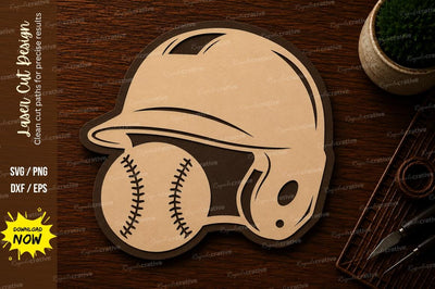 Baseball Helmet Sports Laser Cut SVG File SVG Regulrcrative 