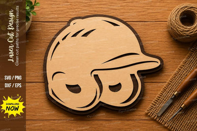 Baseball Helmet SVG | Sports Laser Cut File | Glowforge CNC DXF PNG EPS SVG Regulrcrative 