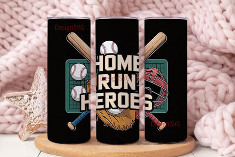 Baseball Home Run Heroes 20oz Tumbler Sublimation DesignSVG 
