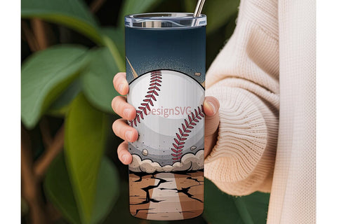 Baseball Impact 20oz Tumbler Wrap Sublimation DesignSVG 