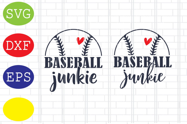 Baseball Junkie Svg, Softball Silhouette, Softball File, Baseball Cut File, Sport Svg, Jpg, Eps, Dxf Files SVG DigitalSvgFiles 