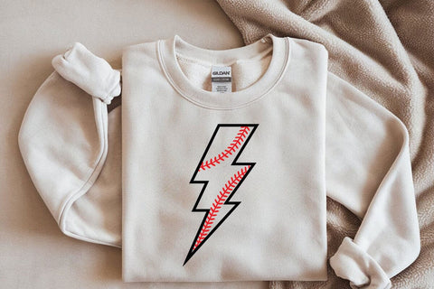 Baseball Lightning Bolt Svg, Baseball Shirt Print, Thunder Svg, Game Day Vibes, Cheer Mom SVG DesignDestine 