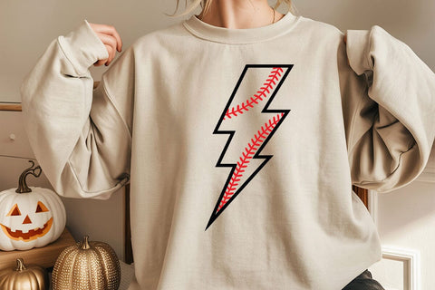 Baseball Lightning Bolt Svg, Baseball Shirt Print, Thunder Svg, Game Day Vibes, Cheer Mom SVG DesignDestine 