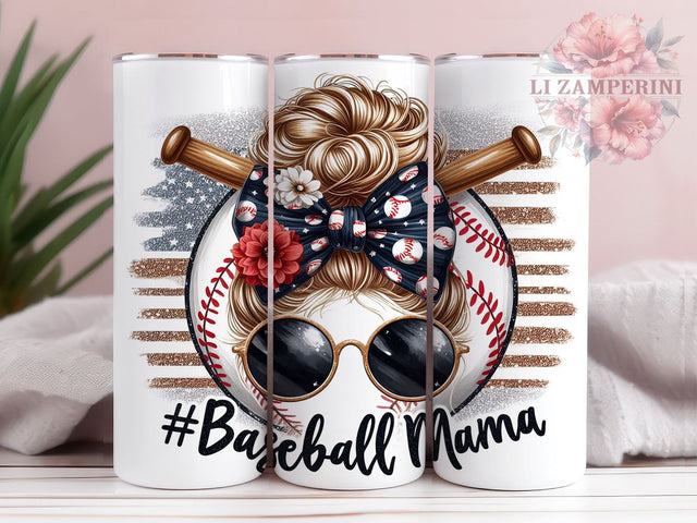 Baseball Mama 20oz Tumbler Wrap PNG, Baseball Mom Life Bun Hair Tumbler Png, Straight & Tapered Tumbler Wrap, Instant Digital Download Sublimation Li Zamperini 