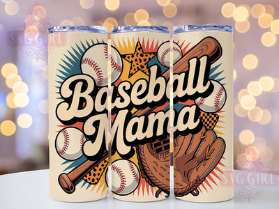 Baseball Mama 20oz Tumbler Wrap, Sports Mom Design, Sublimation Wrap, 20oz Tumbler Design, PNG Tumbler Wrap, Baseball Theme, Mom Gift Sublimation SvggirlplusArt 