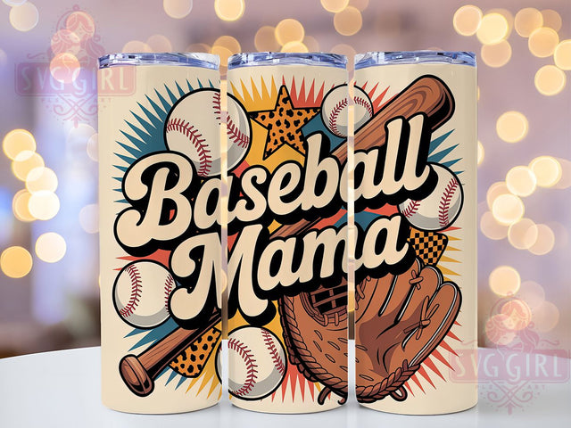 Baseball Mama 20oz Tumbler Wrap, Sports Mom Design, Sublimation Wrap, 20oz Tumbler Design, PNG Tumbler Wrap, Baseball Theme, Mom Gift Sublimation SvggirlplusArt 