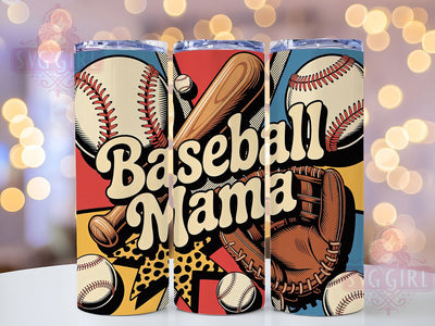 Baseball Mama 20oz Tumbler Wrap, Sports Mom Design, Sublimation Wrap, 20oz Tumbler Design, PNG Tumbler Wrap, Baseball Theme, Mom Gift Sublimation SvggirlplusArt 