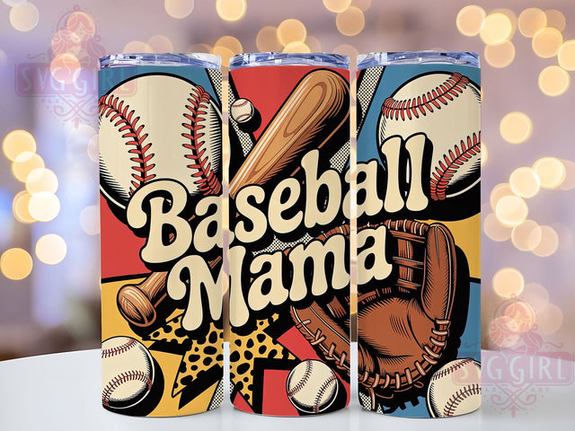Baseball Mama 20oz Tumbler Wrap, Sports Mom Design, Sublimation Wrap, 20oz Tumbler Design, PNG Tumbler Wrap, Baseball Theme, Mom Gift Sublimation SvggirlplusArt 