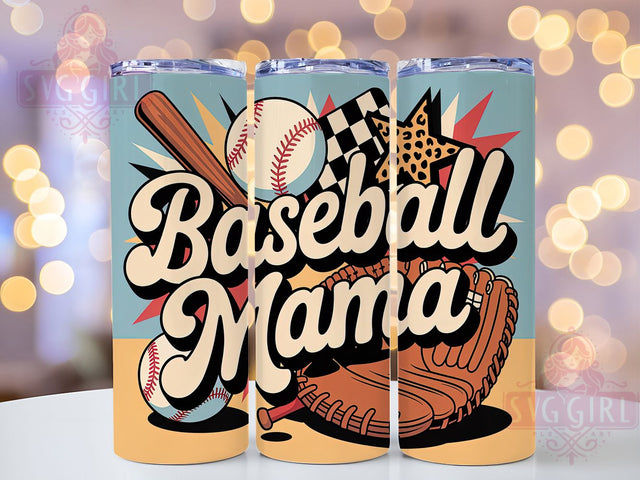 Baseball Mama 20oz Tumbler Wrap, Sports Mom Design, Sublimation Wrap, 20oz Tumbler Design, PNG Tumbler Wrap, Baseball Theme, Mom Gift Sublimation SvggirlplusArt 