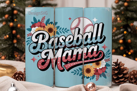 Baseball Mama 20oz Tumbler Wrap Sublimation DesignSVG 