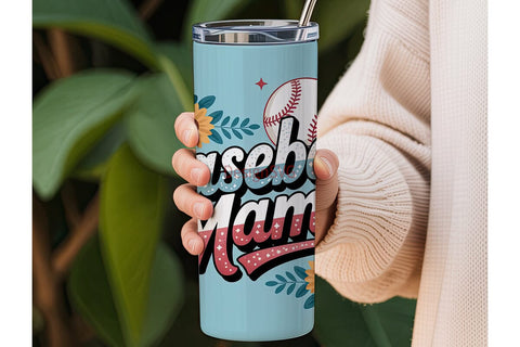 Baseball Mama 20oz Tumbler Wrap Sublimation DesignSVG 