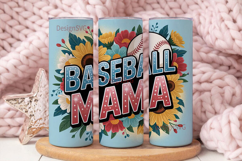 Baseball Mama 20oz Tumbler Wrap Sublimation DesignSVG 