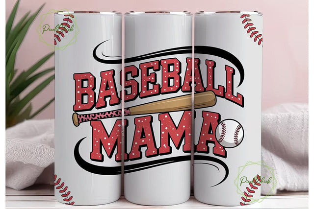 Baseball Mama 20oz Tumbler Wrap Sublimation PixelChick 