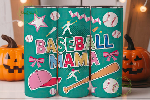 Baseball Mama 20oz Tumbler Wrap Sublimation PixelChick 