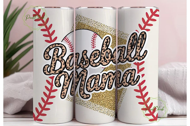 Baseball Mama 20oz Tumbler Wrap Sublimation PixelChick 