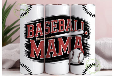 Baseball Mama 20oz Tumbler Wrap Sublimation PixelChick 
