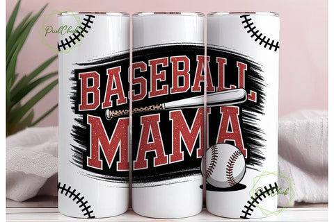 Baseball Mama 20oz Tumbler Wrap Sublimation PixelChick 