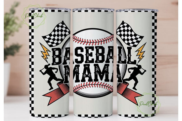 Baseball Mama 20oz Tumbler Wrap Sublimation PixelChick 