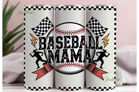 Baseball Mama 20oz Tumbler Wrap Sublimation PixelChick 