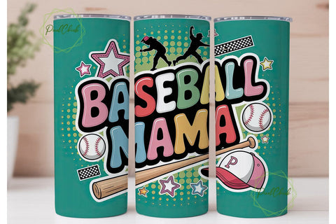Baseball Mama 20oz Tumbler Wrap Sublimation PixelChick 