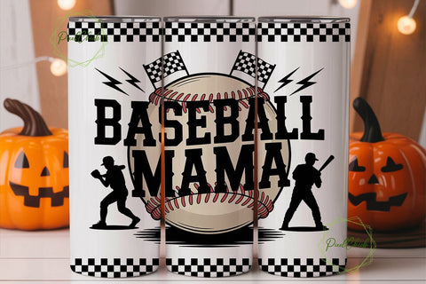 Baseball Mama 20oz Tumbler Wrap Sublimation PixelChick 