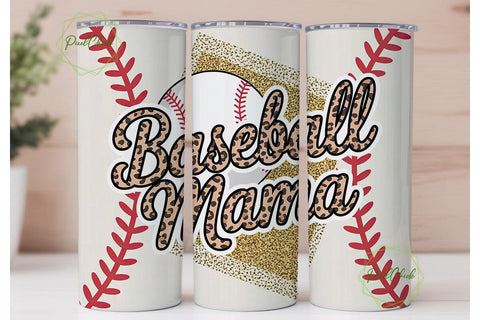 Baseball Mama 20oz Tumbler Wrap Sublimation PixelChick 