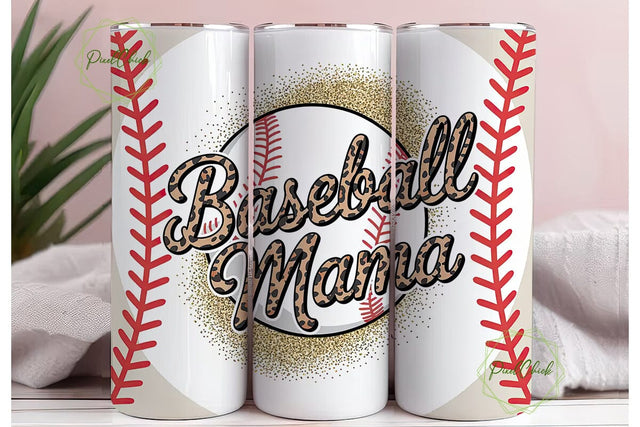 Baseball Mama 20oz Tumbler Wrap Sublimation PixelChick 