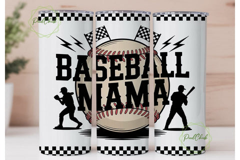 Baseball Mama 20oz Tumbler Wrap Sublimation PixelChick 