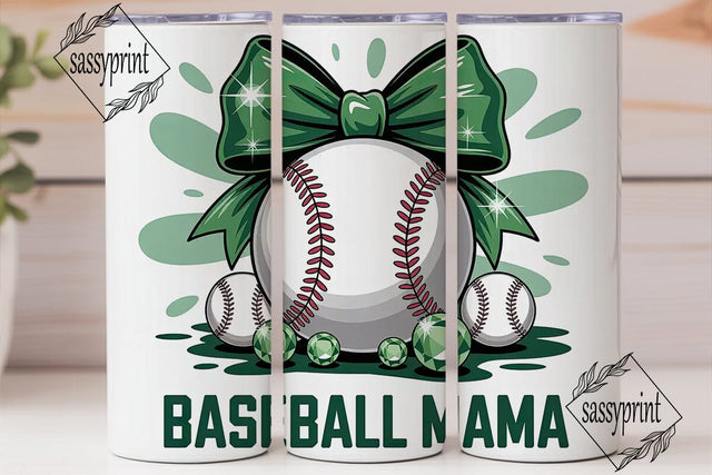 Baseball Mama 20oz Tumbler Wrap Sublimation sassyprint 