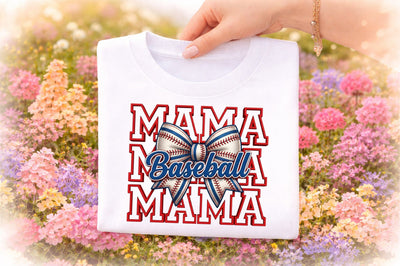 Baseball Mama Coquette Bow PNG Sublimation designmaster24 