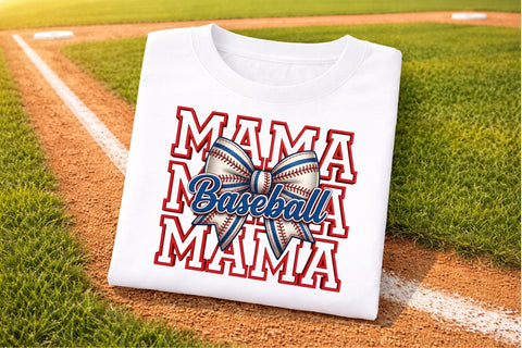 Baseball Mama Coquette Bow PNG Sublimation designmaster24 