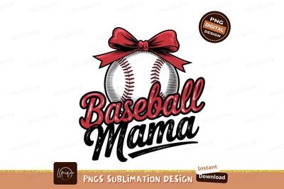 Baseball Mama Design With Ribbon Graphic Sublimation Designangry 